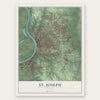 St. Joseph, Missouri map print, the full design