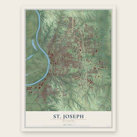 St. Joseph, Missouri map print, the full design