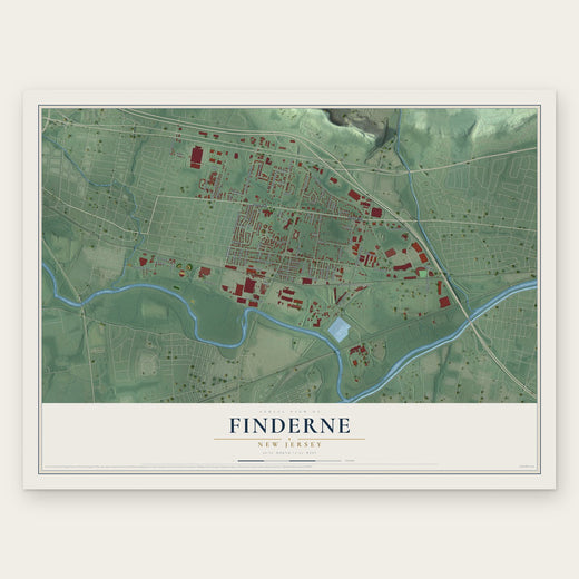 Finderne, New Jersey map print, the full design