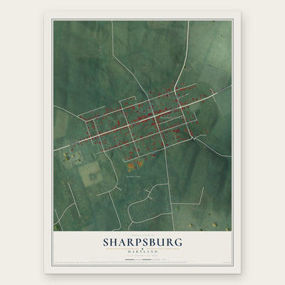 Sharpsburg, Maryland map print, the full design