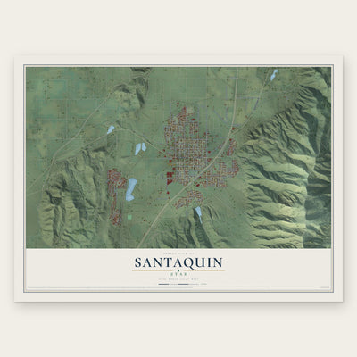 Santaquin, Utah map print, the full design