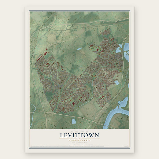 Levittown, Pennsylvania map print, the full design