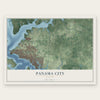 Panama City, Florida map print, the full design