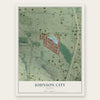 Johnson City, Oregon map print, the full design