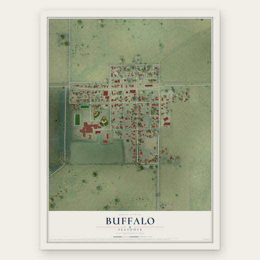 Buffalo, Illinois map print, the full design