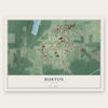Burton, Ohio map print, the full design