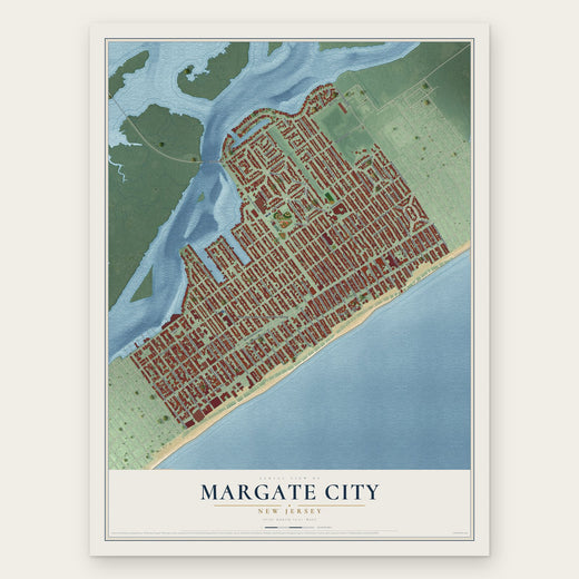 Margate City, New Jersey map print, the full design