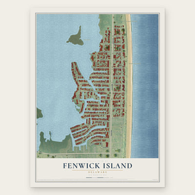 Fenwick Island, Delaware map print, the full design