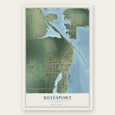 Keyesport, Illinois map print, the full design