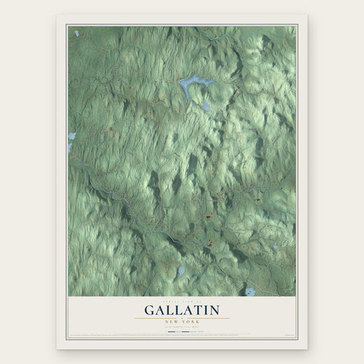 Gallatin, New York map print, the full design
