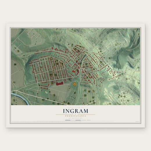 Ingram, Pennsylvania map print, the full design