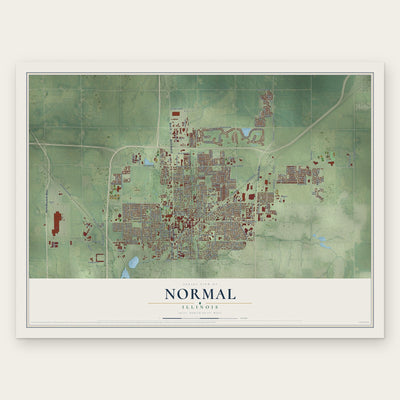 Normal, Illinois map print, the full design
