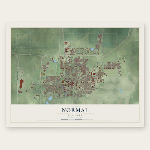 Normal, Illinois map print, the full design