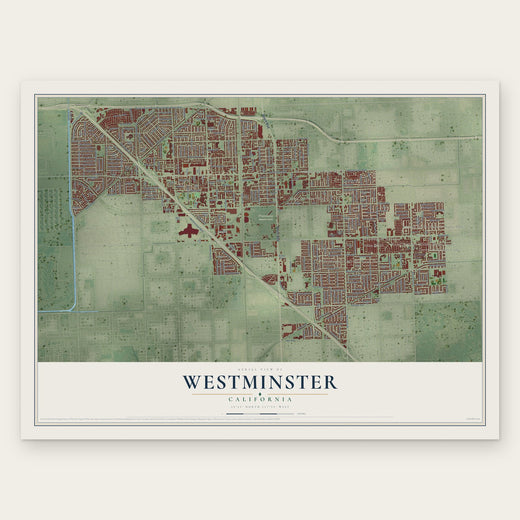 Westminster, California map print, the full design