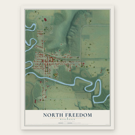 North Freedom, Wisconsin map print, the full design