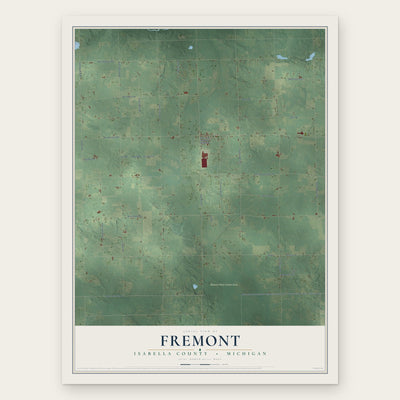 Fremont, Isabella County, Michigan map print, the full design