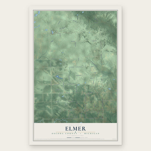 Elmer, Oscoda County, Michigan map print, the full design