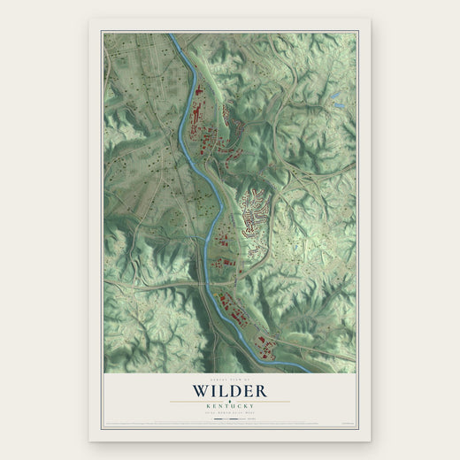 Wilder, Kentucky map print, the full design
