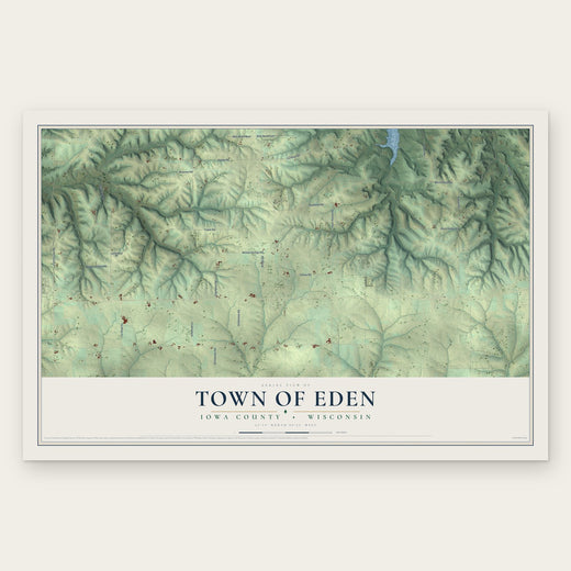 Town of Eden, Iowa County, Wisconsin map print, the full design