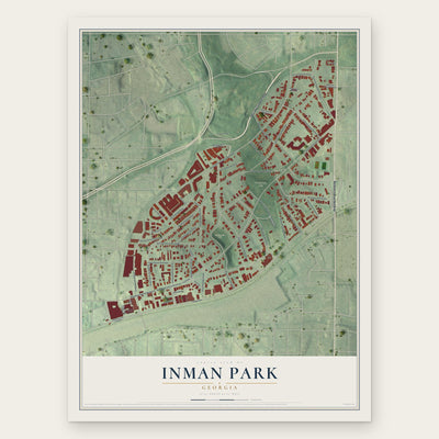 Inman Park, Georgia map print, the full design