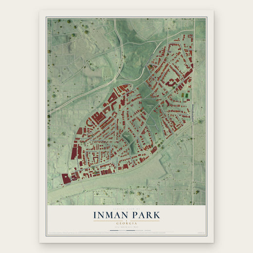 Inman Park, Georgia map print, the full design