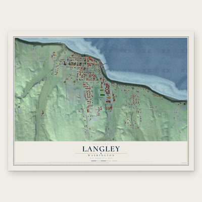Langley, Washington map print, the full design