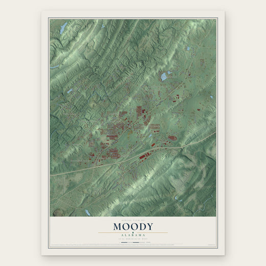 Moody, Alabama map print, the full design