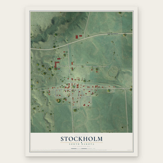 Stockholm, South Dakota map print, the full design