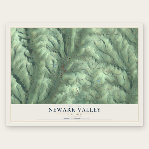 Newark Valley, New York map print, the full design