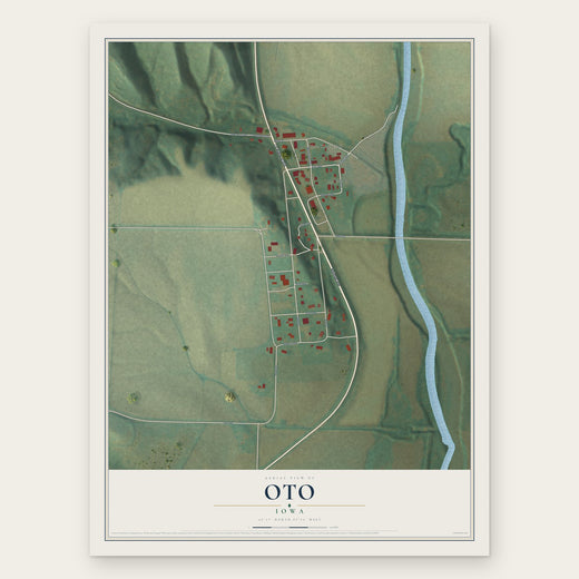 Oto, Iowa map print, the full design