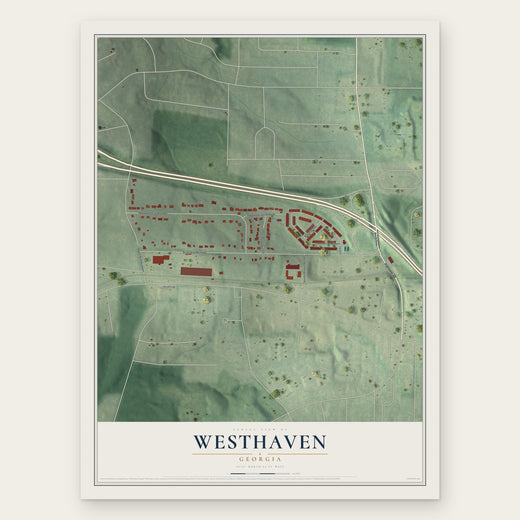 Westhaven, Georgia map print, the full design
