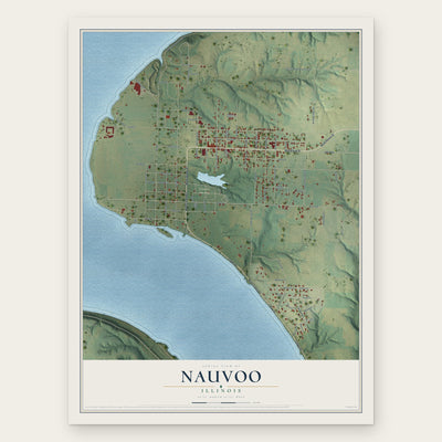 Nauvoo, Illinois map print, the full design