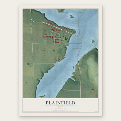 Plainfield, Ohio map print, the full design