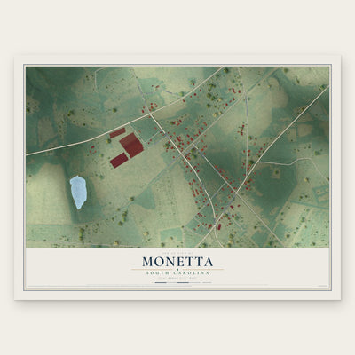 Monetta, South Carolina map print, the full design