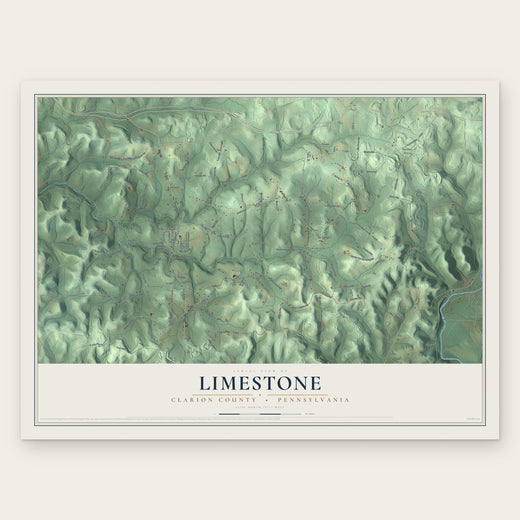 Limestone, Clarion County, Pennsylvania map print, the full design