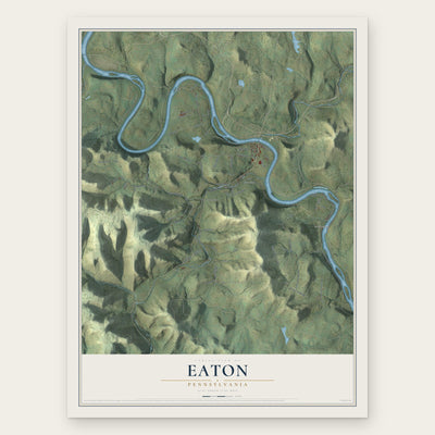 Eaton, Pennsylvania map print, the full design