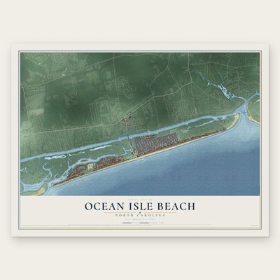 Ocean Isle Beach, North Carolina map print, the full design