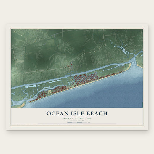 Ocean Isle Beach, North Carolina map print, the full design