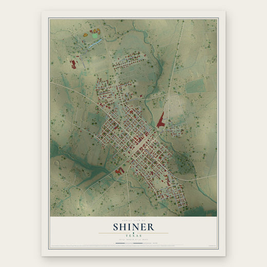 Shiner, Texas map print, the full design