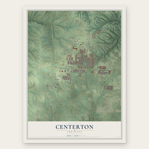 Centerton, Arkansas map print, the full design