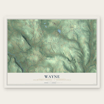 Wayne, Crawford County, Pennsylvania map print, the full design