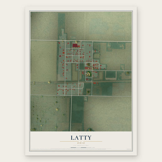 Latty, Ohio map print, the full design