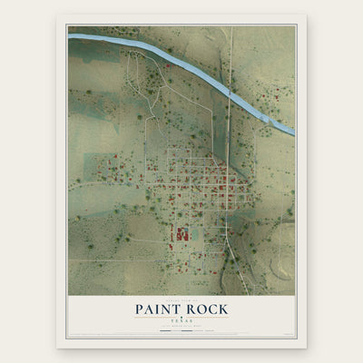 Paint Rock, Texas map print, the full design