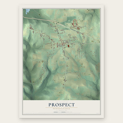 Prospect, Pennsylvania map print, the full design