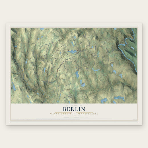 Berlin, Wayne County, Pennsylvania map print, the full design