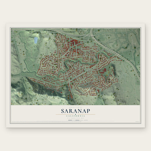 Saranap, California map print, the full design