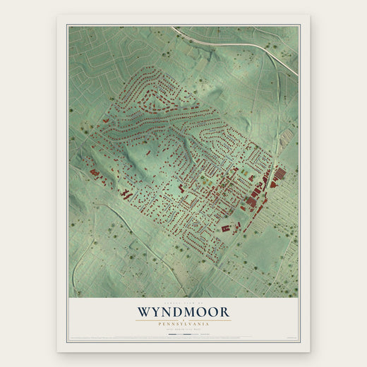 Wyndmoor, Pennsylvania map print, the full design