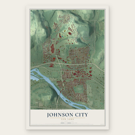 Johnson City, New York map print, the full design