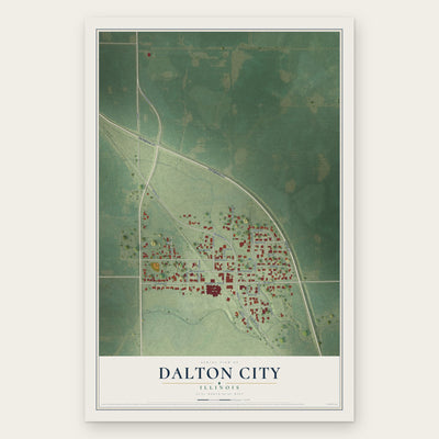 Dalton City, Illinois map print, the full design