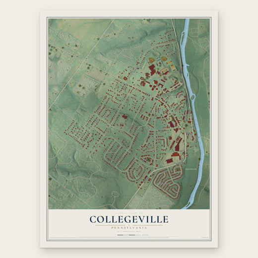 Collegeville, Pennsylvania map print, the full design